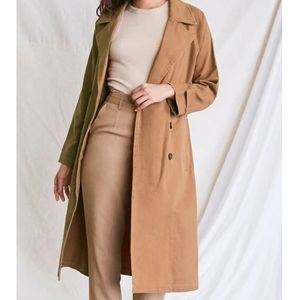 Twill double breasted trench coat